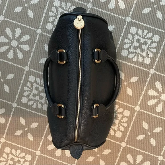 GiGi New York Black Leather Top-Handle Bag - Picture 5 of 9